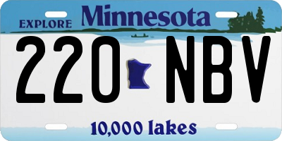 MN license plate 220NBV
