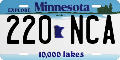 MN license plate 220NCA