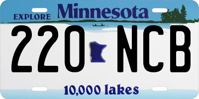 MN license plate 220NCB