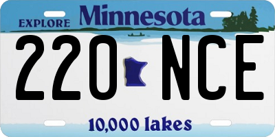MN license plate 220NCE