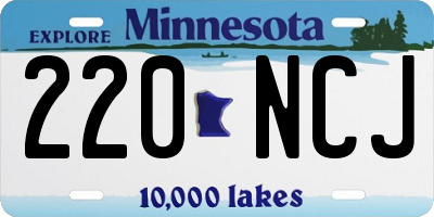 MN license plate 220NCJ