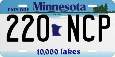MN license plate 220NCP