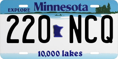 MN license plate 220NCQ