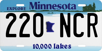 MN license plate 220NCR