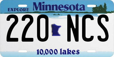 MN license plate 220NCS