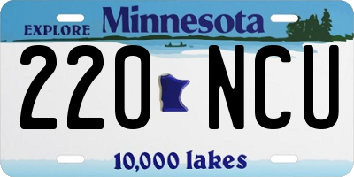 MN license plate 220NCU