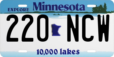 MN license plate 220NCW