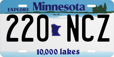 MN license plate 220NCZ