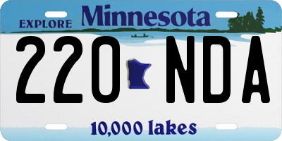 MN license plate 220NDA