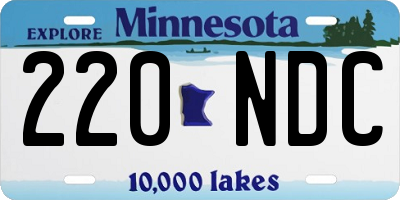 MN license plate 220NDC