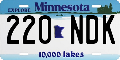 MN license plate 220NDK