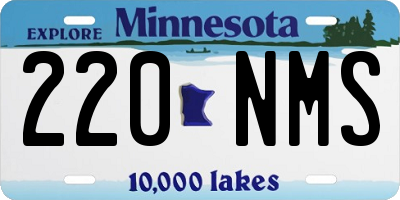 MN license plate 220NMS