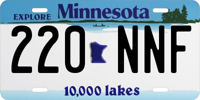 MN license plate 220NNF