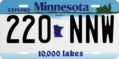 MN license plate 220NNW