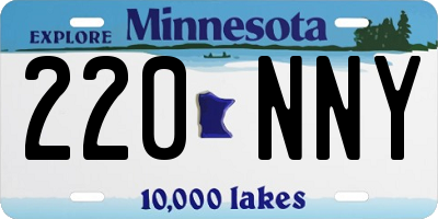 MN license plate 220NNY