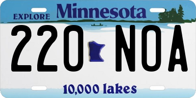 MN license plate 220NOA