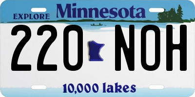 MN license plate 220NOH