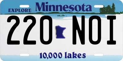 MN license plate 220NOI