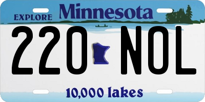 MN license plate 220NOL