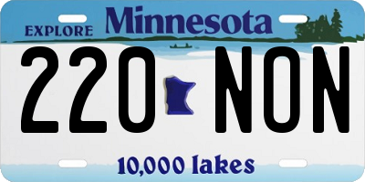 MN license plate 220NON