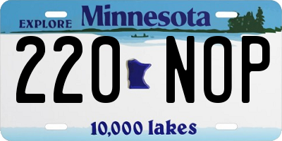 MN license plate 220NOP