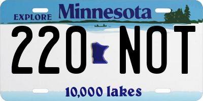 MN license plate 220NOT