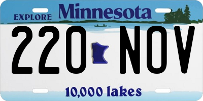 MN license plate 220NOV