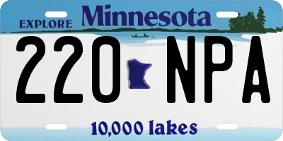 MN license plate 220NPA
