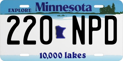 MN license plate 220NPD