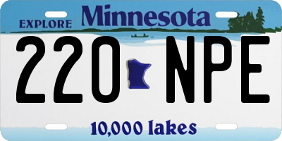 MN license plate 220NPE