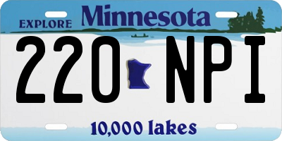 MN license plate 220NPI