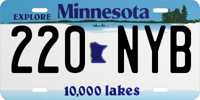 MN license plate 220NYB
