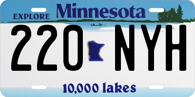 MN license plate 220NYH