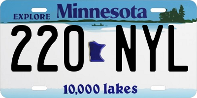 MN license plate 220NYL