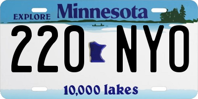 MN license plate 220NYO
