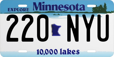 MN license plate 220NYU