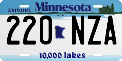 MN license plate 220NZA