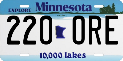 MN license plate 220ORE