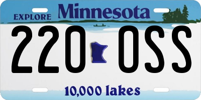 MN license plate 220OSS