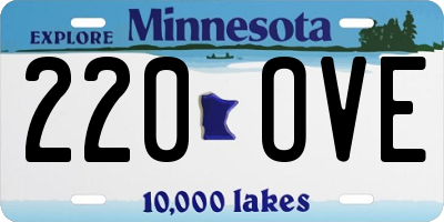 MN license plate 220OVE