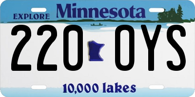 MN license plate 220OYS