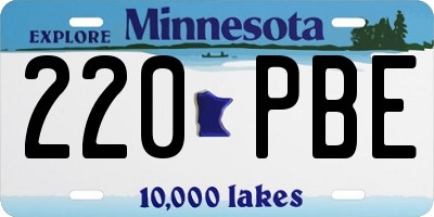 MN license plate 220PBE