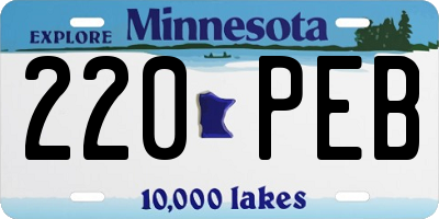 MN license plate 220PEB