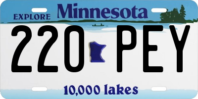 MN license plate 220PEY