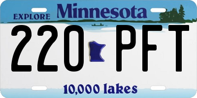 MN license plate 220PFT