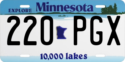 MN license plate 220PGX