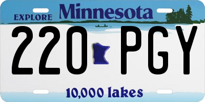 MN license plate 220PGY