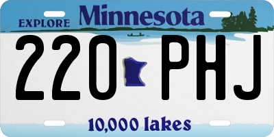 MN license plate 220PHJ