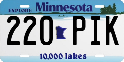 MN license plate 220PIK
