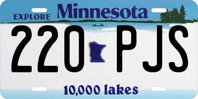 MN license plate 220PJS